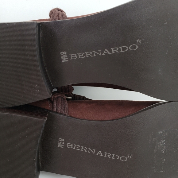 Bernardo Brown Nubuck Harness Pull On Cowgirl Western Short Booties Sz 8.5M - Picture 9 of 12